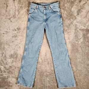 Wrangler Cowboy Cut Jeans Women 14 Reg Light Blue Excellent Straight 13MWBSB